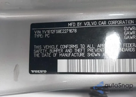 2014 Volvo S60 T5 z USA, uszkodzony, nr VIN YV1612FS8E2271678